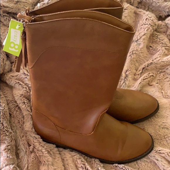 Crazy 8 size 3 girls brown boots - Picture 3 of 5